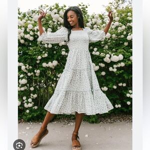 Ivy City Co Madeline Dress in Blue Size Small